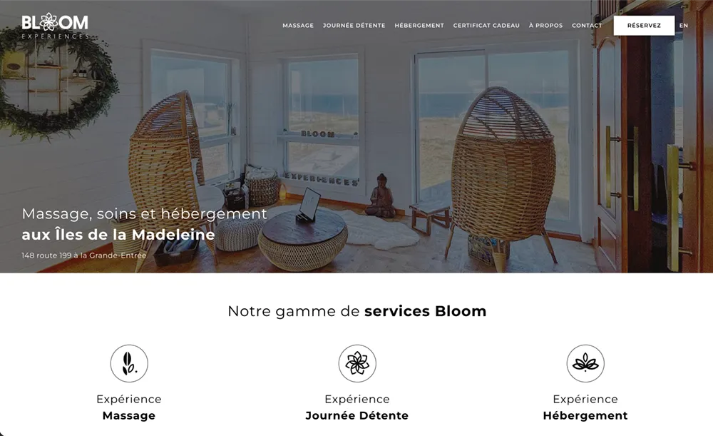 Bloom Expériences Site Web